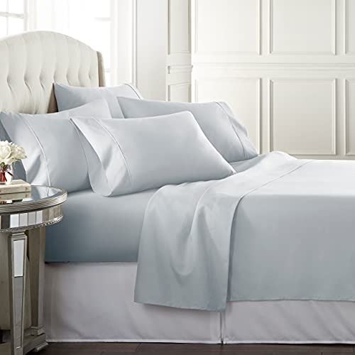 Danjor Linens Soft Bedding & Pillowcases Bed Linen Set with Deep Pockets, Queen, Ice Blue