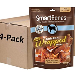 SmartBones Chicken-Wrapped Sticks, Treat Your Dog to a Rawhide-Free Chew Made with Real Chicken and Vegetables