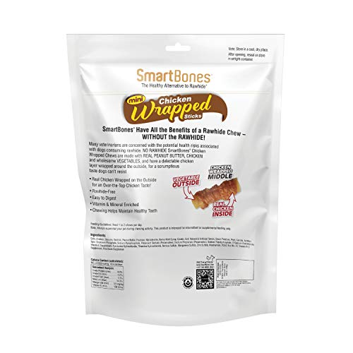 SmartBones Chicken-Wrapped Sticks, Treat Your Dog to a Rawhide-Free Chew Made with Real Chicken and Vegetables