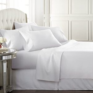 danjor linens soft bedding & pillowcases bed linen set with deep pockets, queen, white