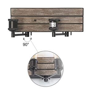 LOG BARN Vanity Lights, Wall Sconce in Rustic Wood and Oil Rubbed Metal Finish, Bathroom Fixture with Adjustable Sockets Over Mirrors