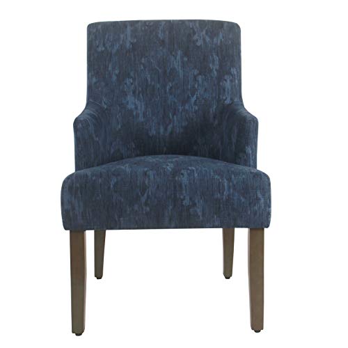 Homepop Home Decor | Upholstered Anywhere Dining Chair | Accent Chairs for Living Room & Bedroom | Decorative Home Furniture (Blue Demask)