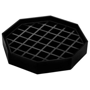 chef's supreme - 4" black plastic octagon drip trays, pack of 4