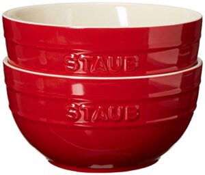 staub ceramics universal bowl set, 6.5-inch, cherry, 32 ounces