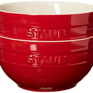 STAUB Ceramics Universal Bowl Set, 6.5-inch, Cherry, 32 Ounces