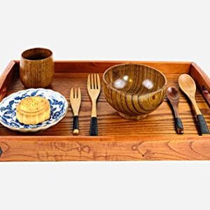 JapanBargain 1653, Wooden Miso Soup Bowl Japanese Zen Style Dessert Salad Snack Rice Bowl, Set of 2