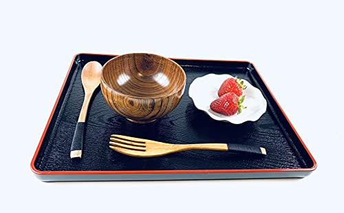 JapanBargain 1653, Wooden Miso Soup Bowl Japanese Zen Style Dessert Salad Snack Rice Bowl, Set of 2