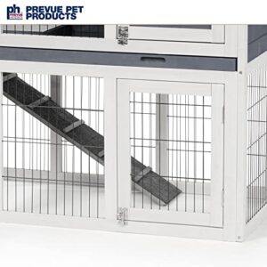 Prevue Pet Products 4601 Duplex Rabbit Hutch, Gray/White