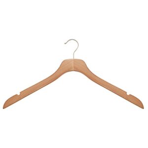 NAHANCO SL7001720 17" Slim Line Space Saving Wooden Shirt/Dress Hanger (Pack of 20), Natural