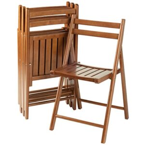 winsome robin 4-pc folding set teak chair