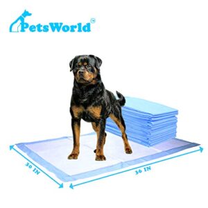 PETSWORLD Extra Large Potty Pads for Dogs, Odor Eliminating 30" x 36", 150 Count Pee Pads for Dogs, Gigantic XL Dog Pads, 5 Layer Ultra Absorbent Technology, Leak Proof Training Pads for Dogs & Cats