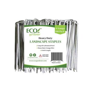 ecogardener extra heavy duty galvanized weed barrier landscape fabric staples