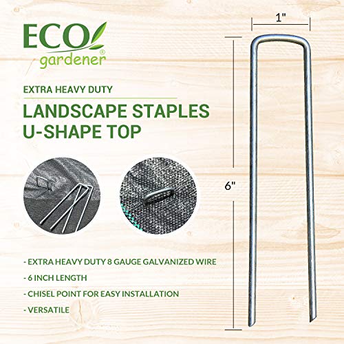 ECOgardener Extra Heavy Duty Galvanized Weed Barrier Landscape Fabric Staples