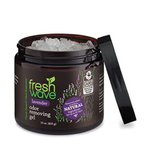 fresh wave lavender odor removing gel, 15 oz. | odor absorbers for home | safer odor relief | natural plant-based odor eliminator | every 15 oz. lasts 30-60 days | for cooking, trash & pets