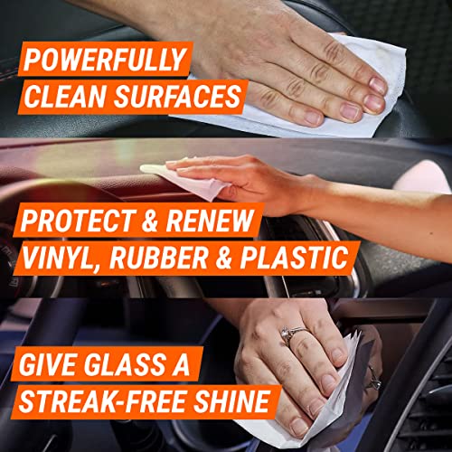 Armor All Car Wipes Multi-Pack, Cleans Vehicle Interior and Exterior, Includes Protectant Wipes, Glass Wipes, and Cleaning Wipes, 3-Pack, 30 Car Wipes Each (90 Wipes Total)