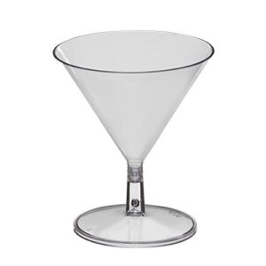 party essentials miniware hard plastic appetizer and dessert mini glasses/serving tasting cups, clear, 2 oz. martini glasses, pack of 12