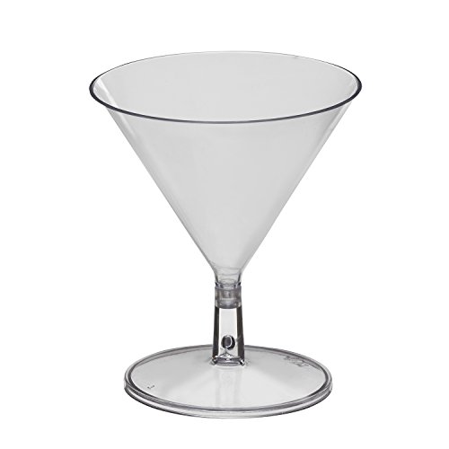 Party Essentials Miniware Hard Plastic Appetizer and Dessert Mini Glasses/Serving Tasting Cups, Clear, 2 oz. Martini Glasses, Pack of 12