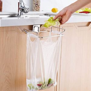 KABAKE Hanging Garbage Bags Storage Organizer Rack Stainless Steel Trash Bag Holder Towel Gloves Hanger for Kitchen Cabinet Cupboard Drawer Back Door Hangers