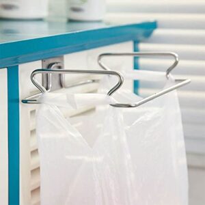 KABAKE Hanging Garbage Bags Storage Organizer Rack Stainless Steel Trash Bag Holder Towel Gloves Hanger for Kitchen Cabinet Cupboard Drawer Back Door Hangers