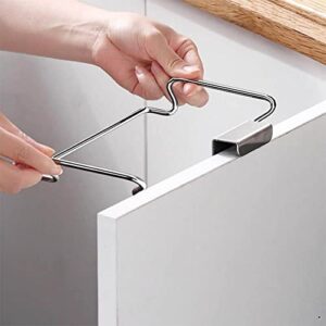 KABAKE Hanging Garbage Bags Storage Organizer Rack Stainless Steel Trash Bag Holder Towel Gloves Hanger for Kitchen Cabinet Cupboard Drawer Back Door Hangers