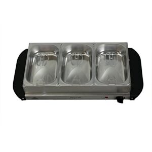 MegaChef Stainless Steel Easy Clean Buffet Server & Food Warmer With 3 Sectional Trays