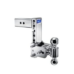 b&w trailer hitches chrome tow & stow adjustable trailer hitch ball mount - fits 2.5" receiver, dual ball (2" x 2-5/16"), 7" drop, 14,500 gtw - ts20040c
