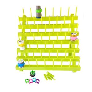 peavytailor 70 spools thread holder thread rack sewing thread organizer thread stand spool holder for sewing and embroidery quilting. threads spool rack has holes to hold on the wall green