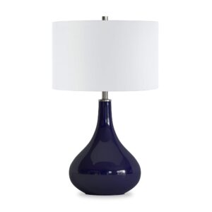 mirabella 25.5" tall table lamp with fabric shade in ombre brass glass/white