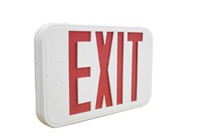 lit-path led emergency exit sign with double face and back up batteries- us standard red letter exit lighting, ul 924 and cec qualified, 120-277 voltage, 1-pack