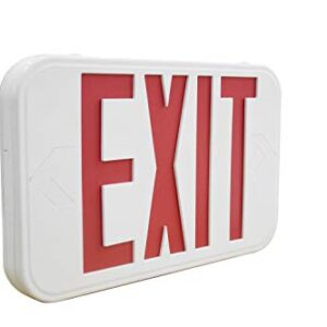 LIT-PaTH LED Emergency EXIT Sign with Double Face and Back Up Batteries- US Standard Red Letter Exit Lighting, UL 924 and CEC Qualified, 120-277 Voltage, 1-Pack