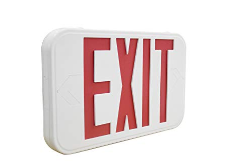 LIT-PaTH LED Emergency EXIT Sign with Double Face and Back Up Batteries- US Standard Red Letter Exit Lighting, UL 924 and CEC Qualified, 120-277 Voltage, 1-Pack