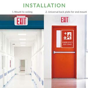 LIT-PaTH LED Emergency EXIT Sign with Double Face and Back Up Batteries- US Standard Red Letter Exit Lighting, UL 924 and CEC Qualified, 120-277 Voltage, 1-Pack