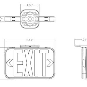 LIT-PaTH LED Emergency EXIT Sign with Double Face and Back Up Batteries- US Standard Red Letter Exit Lighting, UL 924 and CEC Qualified, 120-277 Voltage, 1-Pack