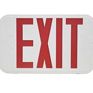 LIT-PaTH LED Emergency EXIT Sign with Double Face and Back Up Batteries- US Standard Red Letter Exit Lighting, UL 924 and CEC Qualified, 120-277 Voltage, 1-Pack