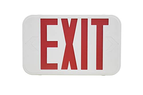 LIT-PaTH LED Emergency EXIT Sign with Double Face and Back Up Batteries- US Standard Red Letter Exit Lighting, UL 924 and CEC Qualified, 120-277 Voltage, 1-Pack