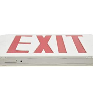 LIT-PaTH LED Emergency EXIT Sign with Double Face and Back Up Batteries- US Standard Red Letter Exit Lighting, UL 924 and CEC Qualified, 120-277 Voltage, 1-Pack