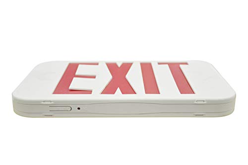 LIT-PaTH LED Emergency EXIT Sign with Double Face and Back Up Batteries- US Standard Red Letter Exit Lighting, UL 924 and CEC Qualified, 120-277 Voltage, 1-Pack