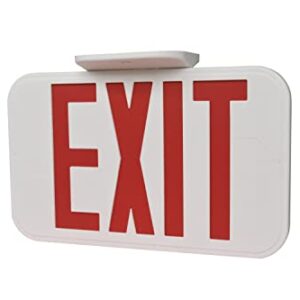 LIT-PaTH LED Emergency EXIT Sign with Double Face and Back Up Batteries- US Standard Red Letter Exit Lighting, UL 924 and CEC Qualified, 120-277 Voltage, 1-Pack