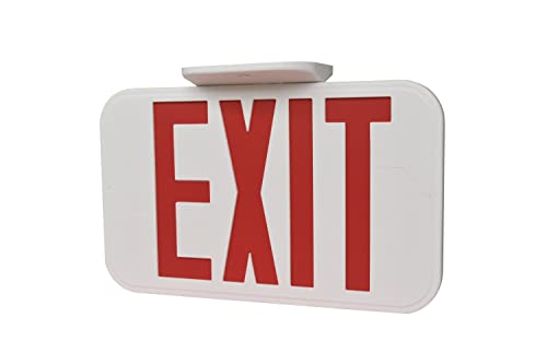 LIT-PaTH LED Emergency EXIT Sign with Double Face and Back Up Batteries- US Standard Red Letter Exit Lighting, UL 924 and CEC Qualified, 120-277 Voltage, 1-Pack