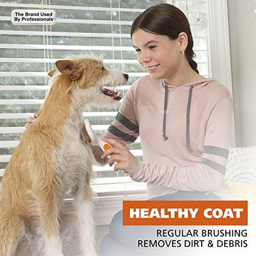 Wahl Premium Patented Dual Level Sensitive Skin Pet Slicker – Ergonomic handle makes Deshedding, Grooming and Brushing Comfortable for you and your Dog or Cat - 858500