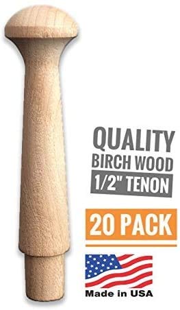 Birch Wood Shaker Pegs 3-1/2"–Strong Unfinished Wooden Peg Hooks, Smooth Texture,Easy to Paint, Classic Style, Made in The USA –Suitable for Coat Wall Racks, Hanging Towels, Organizing Cups & Mugs