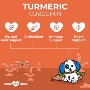 Turmeric for Dogs Anti Inflammatory Pain Relief - 120 Chewable Tablets - Hip & Joint Support Anti Inflammatory for Dogs with Curcumin and BioPerine, Antioxidant, Cardiovascular Health