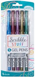 mega brand writing instruments - scribble stuff 5 count metallic gel pen