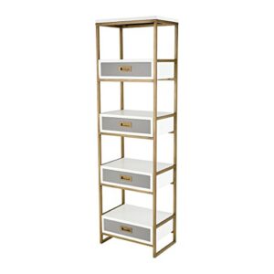 elk home 351-10293 olympus shelving unit bookcase in gold