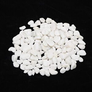 cnz polished snow white 5 pounds for plant aquariums landscaping home decor, 0.8-1.5 inch