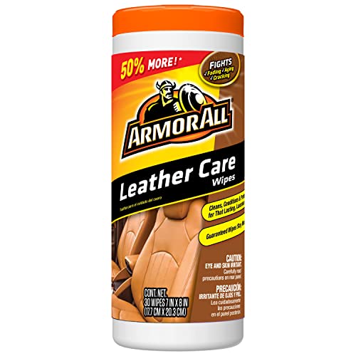 Interior Cleaner Car Leather Wipes by Armor All, For Cleaning Cars, Trucks and Motorcycles, 30 Count