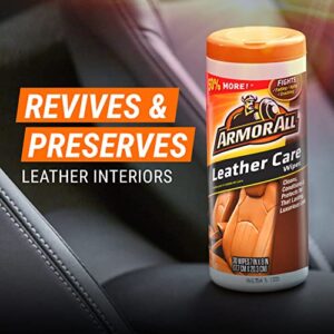 Interior Cleaner Car Leather Wipes by Armor All, For Cleaning Cars, Trucks and Motorcycles, 30 Count