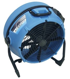 dri-eaz stealth av3000 24” high velocity axial fan (f568), 2600 cfm, blue, low noise, industrial fan, pivot and lock, multi purpose, ventilate, dry floors, variable speed, 2.7 amps, easy carry