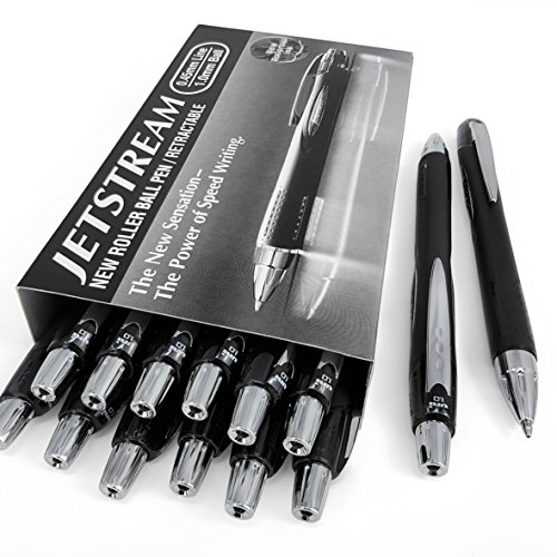 Uni-Ball - Jetstream SXN-210-1.0mm Retractable Rollerball Pen - Black - 12 + 2 Free