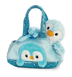 aurora - fancy pals - 7" pompom penguin - blue pet carrier